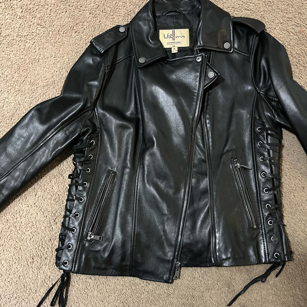 Black leather jacket